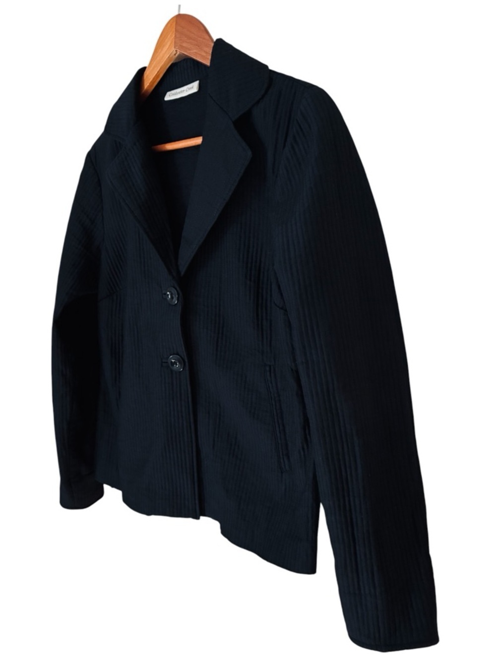 Coldwater Creek Size 6 Black Bow Quilted Two-Button Silk Blend Blazer Jacket - Picture 5 of 10